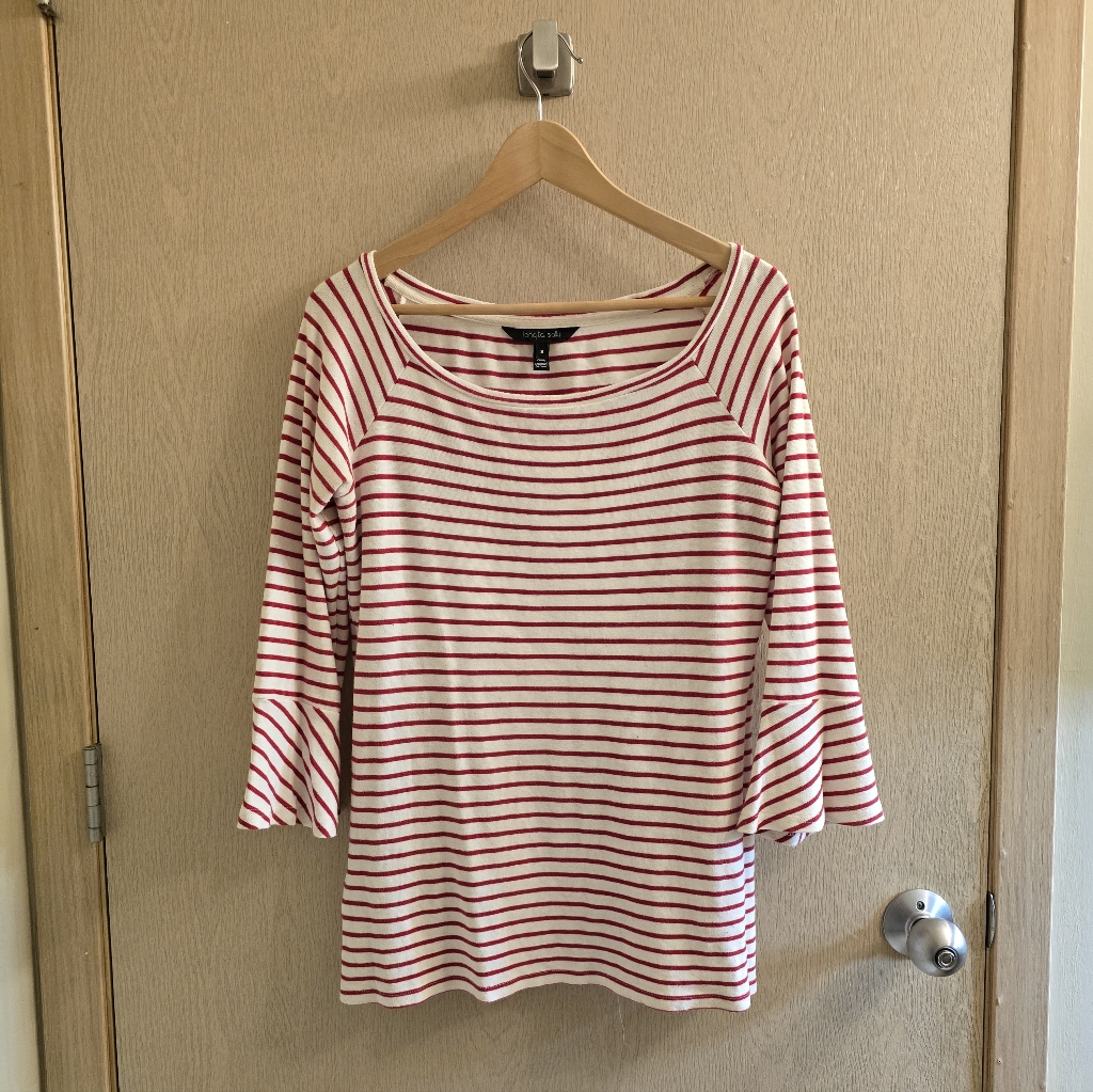 Long Tall Sally Striped Red And White Top